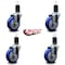 Service Caster 4'' Blue Poly Wheel Swivel 1-5/8'' Expanding Stem Caster Set, 4PK SCC-EX20S414-PPUB-BLUE-158-4 - alternate 4